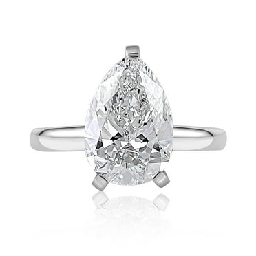 Lab Created Pear Cut Solitaire Diamond Ring