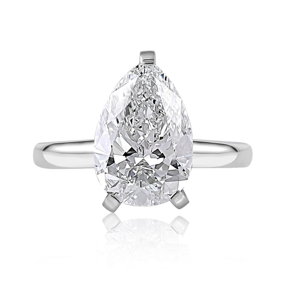 Lab Created Pear Cut Solitaire Diamond Ring