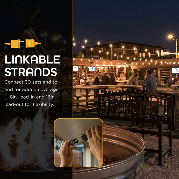 EcoScapes by Enbrighten 48' Outdoor LED Café String Lights, 24