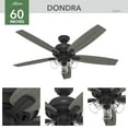 thumbnail image 4 of Hunter 60" Dondra Ceiling Fan With LED Light Kit And Pull Chain, Choose Color, 4 of 11