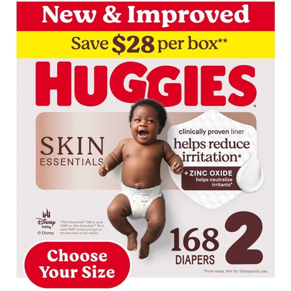 Huggies Skin Essentials Baby Diapers, Sizes 1-6