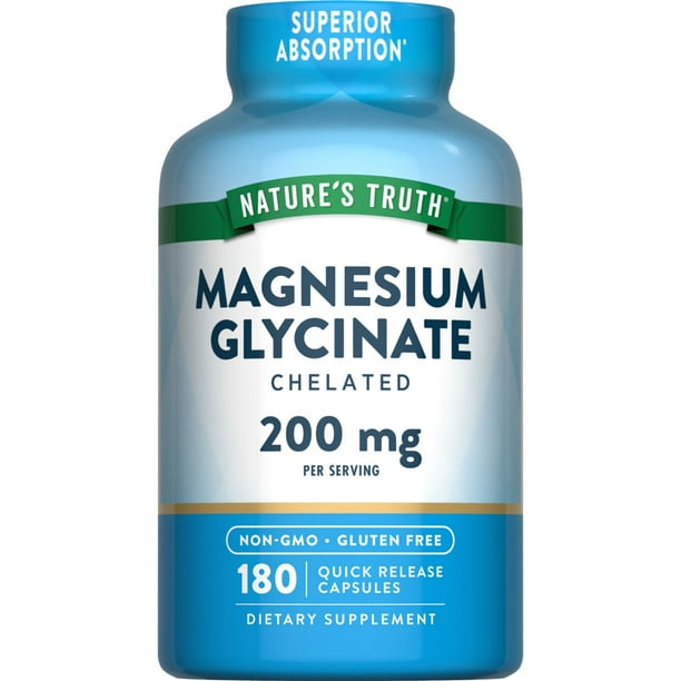 magnesium glycinate glp 1 Nature's Truth Magnesium Glycinate Capsules, 200 mg, 180 ct