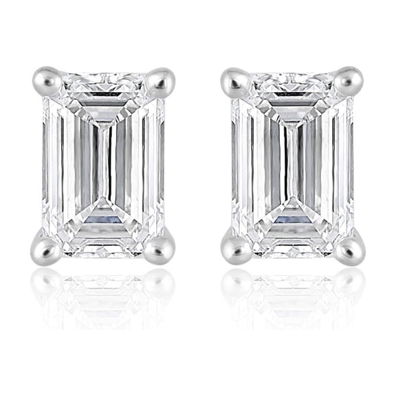 Lab Created 2.00 CT. T.W. Fancy Cut Diamond Stud Earrings in 18K Gold