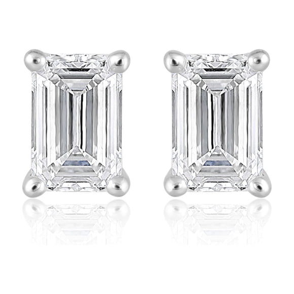 Lab Created 2.00 CT. T.W. Fancy Cut Diamond Stud Earrings in 18K Gold