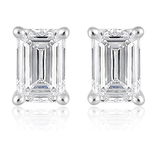 Lab Created 2.00 CT. T.W. Fancy Cut Diamond Stud Earrings in 18K Gold
