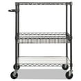 thumbnail image 2 of Alera 40" 3-Tier Wire Rolling Cart, Black Anthracite, 2 of 7
