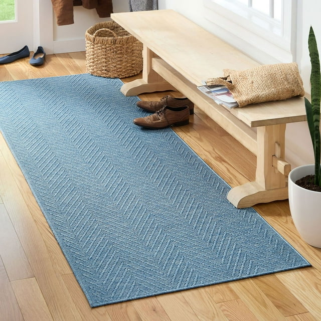Town & Country Basics Pax Herringbone Textured Machine Washable Area Rug, Assorted Sizes and Colors