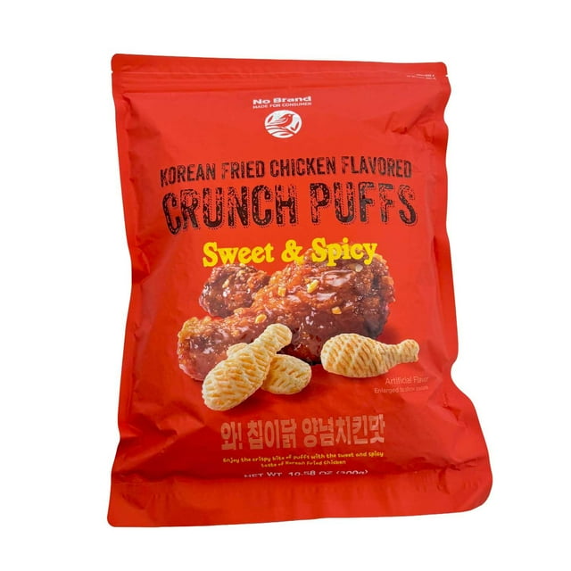 No Brand Korean Fried Chicken Flavored Sweet & Spicy Crunch Puffs, 10.58 oz.