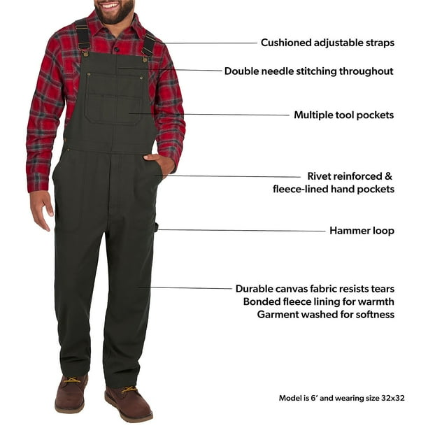 パンツ 50s WEAR WELL Milk Man Overall Coleman Men's Fleece Lined Bib Overall - Samsclub.com