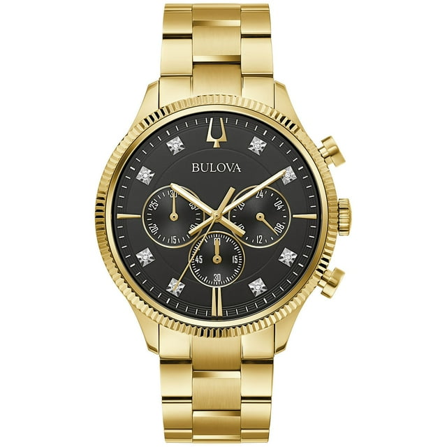 Bulova Men's Chronograph Gold Tone Stainless Steel Watch-97D131