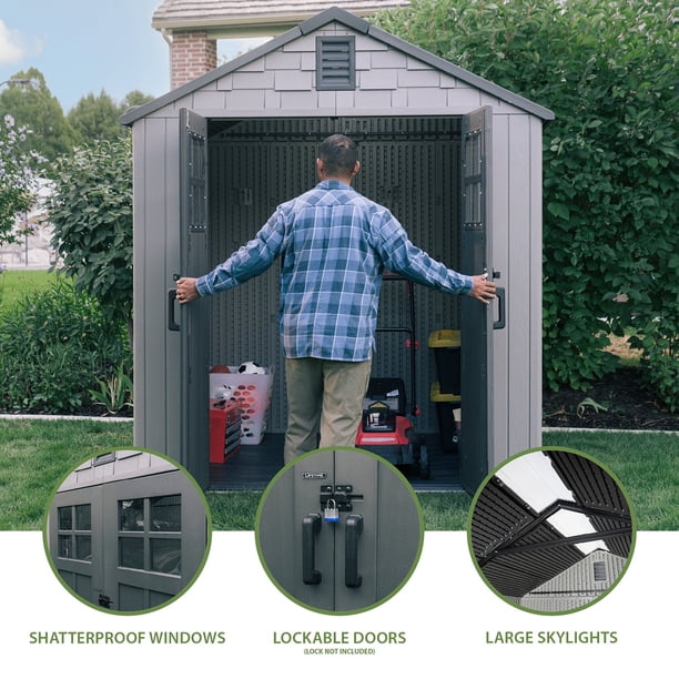Lifetime 7' x 7' Outdoor Storage Shed, Gray - Samsclub.com