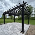 thumbnail image 3 of Range 14' x 12' Black Steel Pergola w/ Trellis Roof, 3 of 13