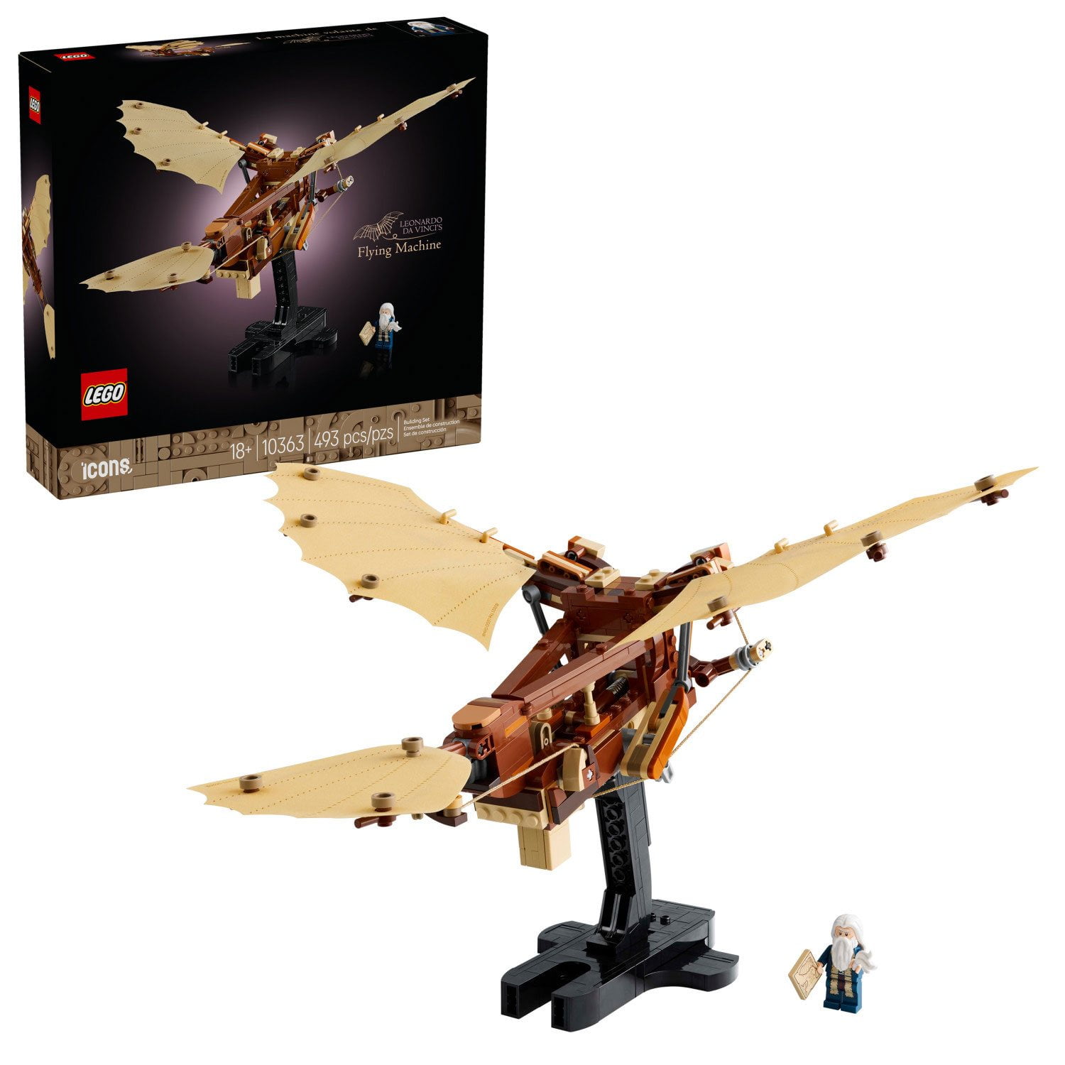 LEGO Icons Leonardo da Vinci's Flying Machine Ornithopter Building