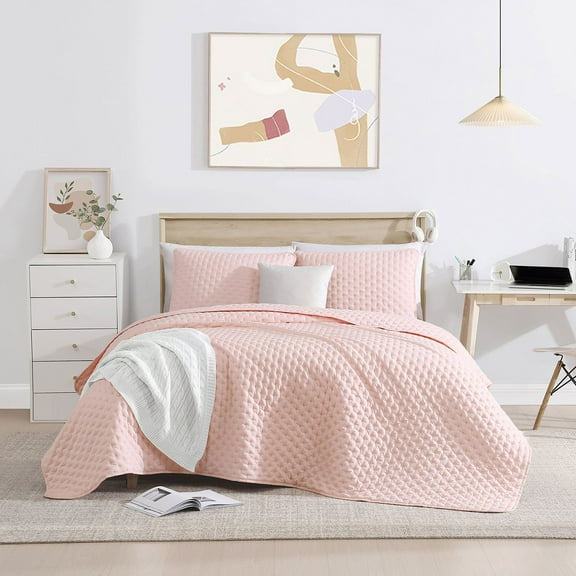 Swift Home 3-Piece Bubble Pinsonic Quilt Set, Assorted Sizes