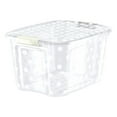 thumbnail image 1 of Bella Storage 42 Quart Polka Dot Clear Tote with Locking Lid, 1 of 1