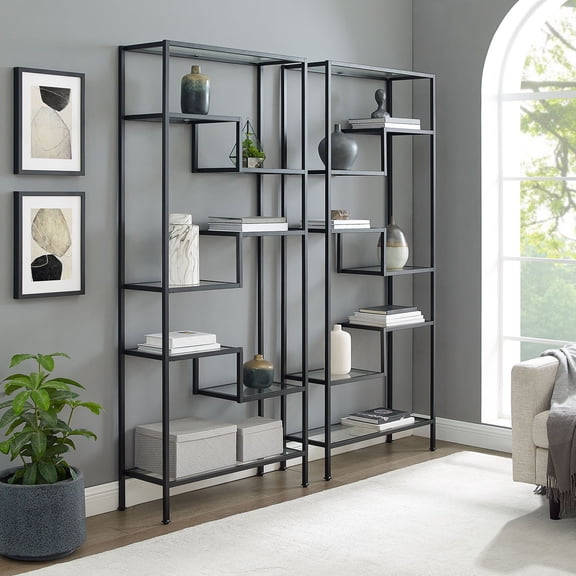 Crosley Sloane 2-Piece Etagere Bookcase Set