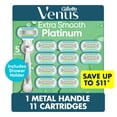 thumbnail image 1 of Venus Extra Smooth Women's Razor, 5 Blades, 1 Handle + 11 Cartridges, 1 of 10
