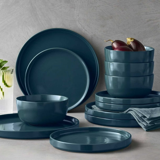 Member's Mark 12-Piece Modern Stoneware Dinnerware Set (Assorted