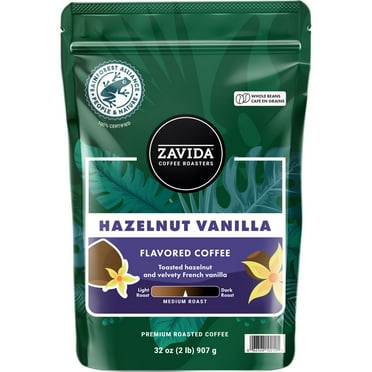 Zavida Coffee Whole Bean Coffee, Hazelnut Vanilla, 32 oz.