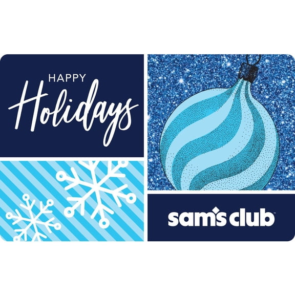 Sam's Club Blue Happy Holiday Gift Card, Various Amounts