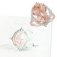 thumbnail image 7 of Oval-Cut Morganite White Sapphire and 0.34 CT. Diamond Halo Ring in 14K Gold, 7 of 9