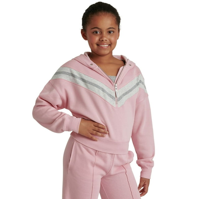 Limited Too Girls Pink Half Zip Hooded Pullover