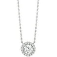 thumbnail image 1 of Round Cut Halo Diamond Pendant Necklace in 18K Gold, 1 of 4