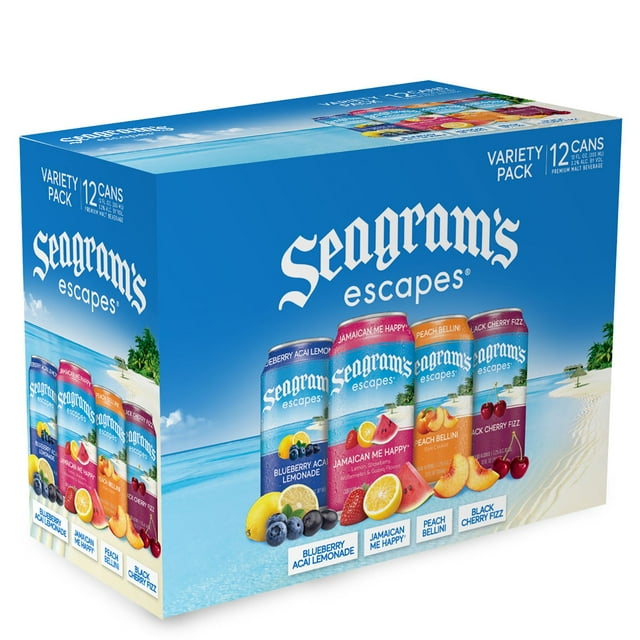 Seagram's Escapes Flavored Malt Beverage Variety Pack, 12 fl. oz. can, 12 pk.
