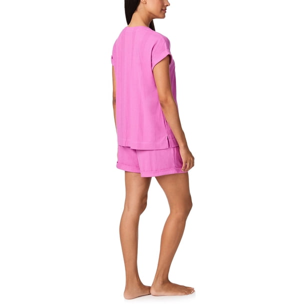 Nautica 2-Piece Short Sleeve Top and Pant PJ Set:- Fuchsia, XS Nautica 2-Piece Short Sleeve Top and Pant PJ Set:- Fuchsia, XS