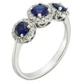 thumbnail image 3 of Round Cut 3 Stone Gemstone and 0.19 CT. T.W. Halo Diamond Ring in 14K Gold, 3 of 6