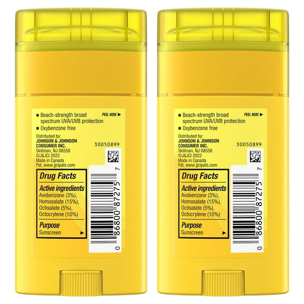 Neutrogena Beach Defense Face/Body Sunscreen Stick SPF 50+, 2 x 1.5 oz