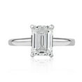 thumbnail image 1 of Lab Created Emerald Cut Solitaire Diamond Ring in 18K Gold, 1 of 9