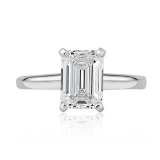 Lab Created Emerald Cut Solitaire Diamond Ring