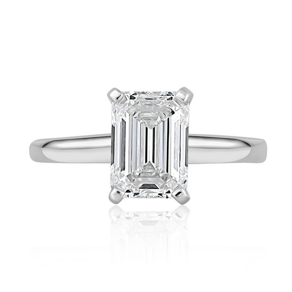 Lab Created Emerald Cut Solitaire Diamond Ring