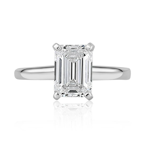 Lab Created Emerald Cut Solitaire Diamond Ring