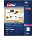 thumbnail image 1 of Avery Postcards for Laser Printers, 4 1/4 x 5 1/2, Uncoated White, 4/Sheet, 200/Box, 1 of 8