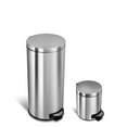 thumbnail image 1 of Nine Stars Combo 7.9 and 1.3 Gallon Step On Trash Can, Stainless Steel, 1 of 6