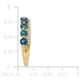 thumbnail image 5 of Round Cut London Blue Topaz & Diamond Double Row Band in 14K Gold, 5 of 6