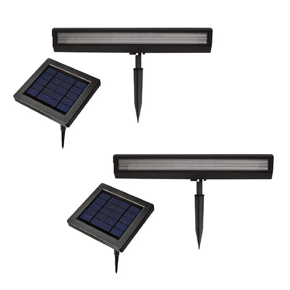 Deck Impressions Solar Integrated LED Landscape Wall Wash Spot Lights, 2-Pack