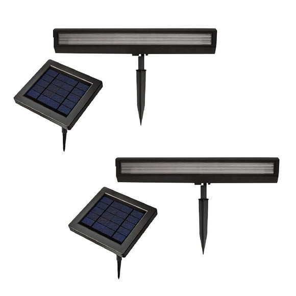 Deck Impressions Solar Integrated LED Landscape Wall Wash Spot Lights, 2-Pack