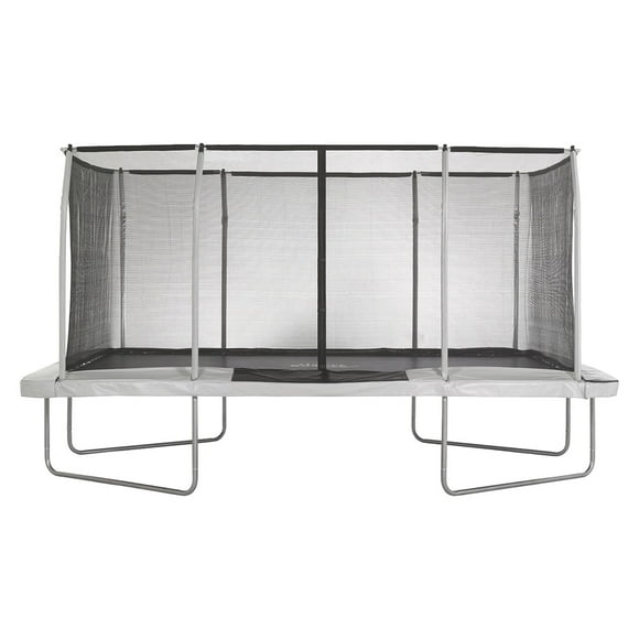 Upper Bounce Mega Rectangular Trampoline with Fiber Flex Enclosure System, 9' x 15'