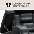 thumbnail image 3 of Bronston Top Grain Leather Power Theater Recliner, Black, 3 of 9