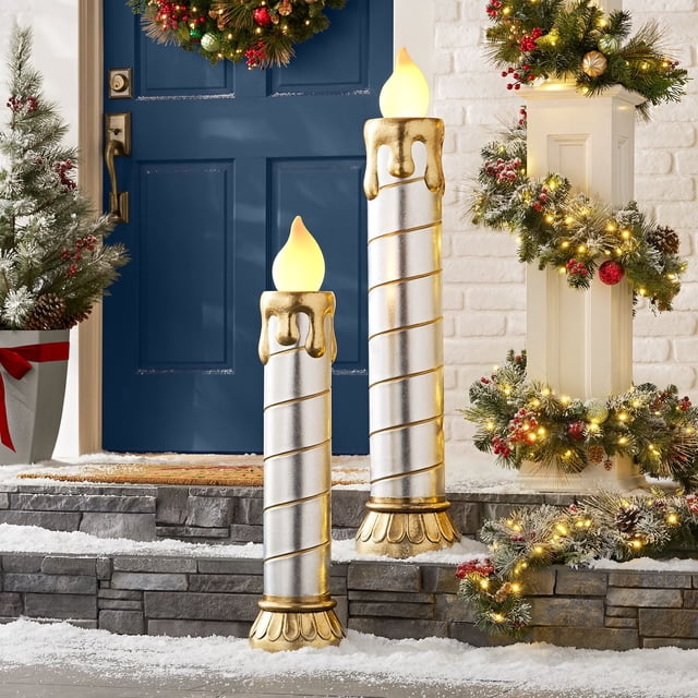 Member's Mark Pre-Lit Oversized Candlesticks, Set of 2