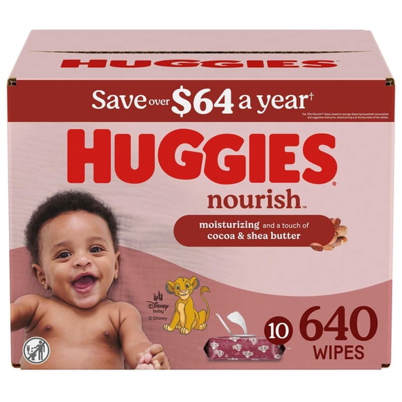 Huggies Nourish Baby Wipes, Cocoa & Shea Butter, 10 pk., 640 Wipes
