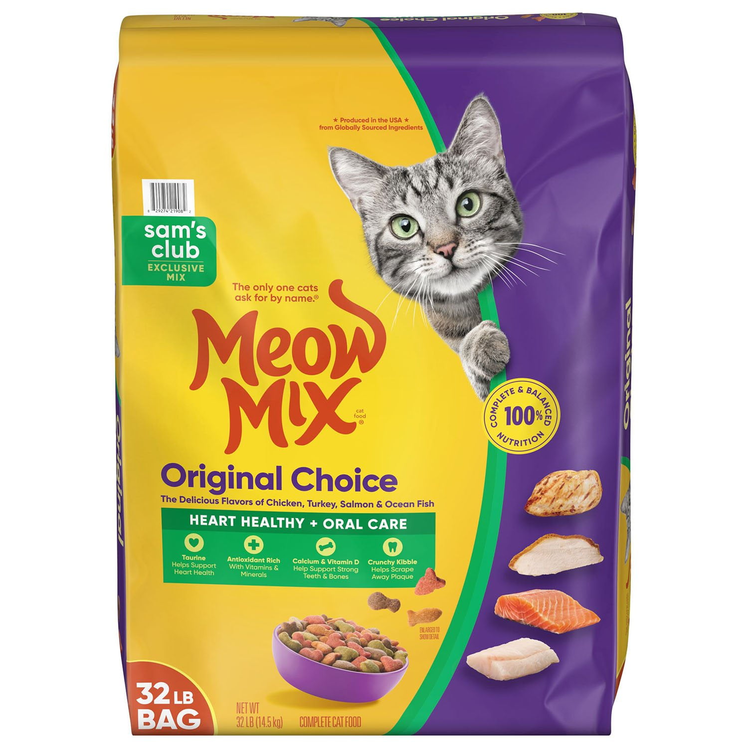 Meow Mix, Original Choice Flavor Adult Dry Cat Food, Heart Healthy