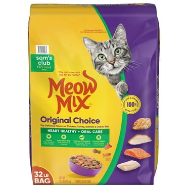 Meow Mix, Original Choice Flavor Adult Dry Cat Food, Heart Healthy & Oral Care Formula, 32 lbs.