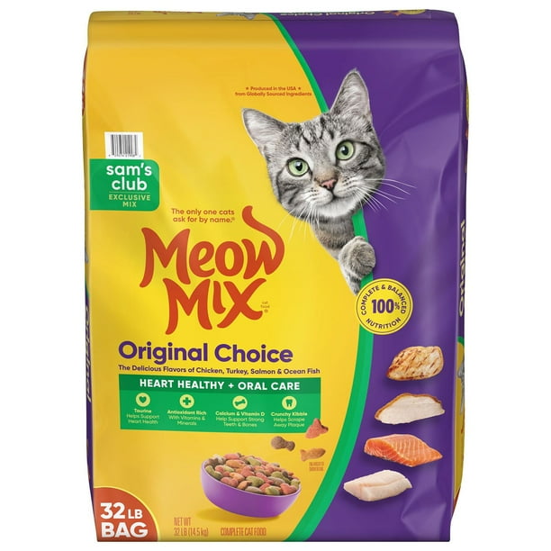 Meow Mix, Original Choice Flavor Adult Dry Cat Food, Heart Healthy