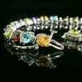 thumbnail image 3 of Round Cut Gemstone Swirl Tennis Bracelet in Sterling Silver, 3 of 4