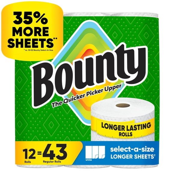Bounty Select-A-Size 2-Ply Paper Towels, 12 Rolls, 149 sheets/roll