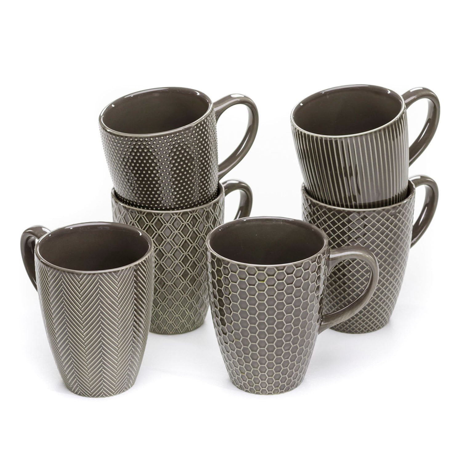 Ceramic Textured Mugs, Set of 6 (Assorted Colors) - Samsclub.com